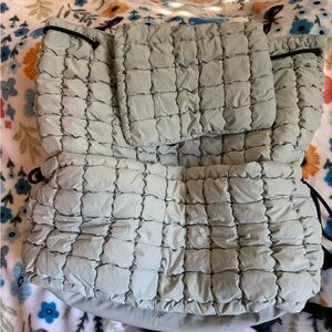 Quilted Light Gray Backpack